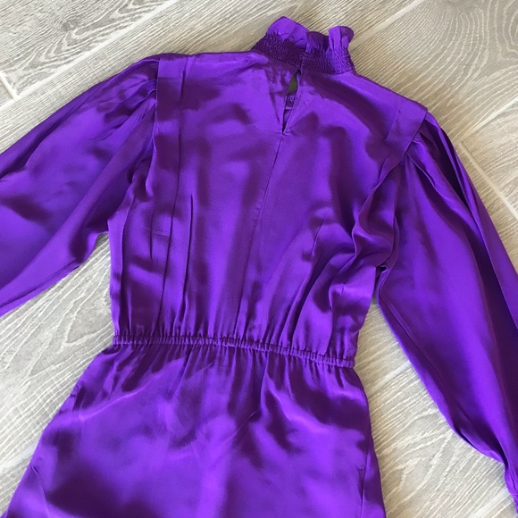 Isabel Marant Etoile Yescott Asymmetrical Dress 100% Silk High Neck Size 6 - Picture 7 of 12